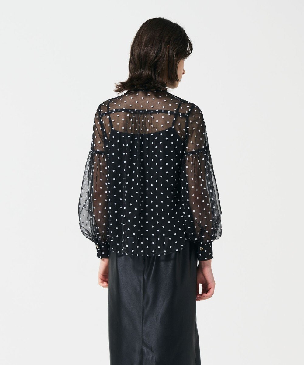 GRACE CONTINENTAL チュールドットボウタイブラウス 