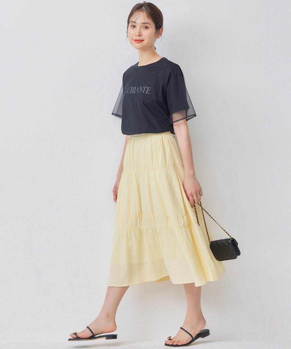 組曲 S 【WEB限定】チュールレイヤードロゴTシャツ 