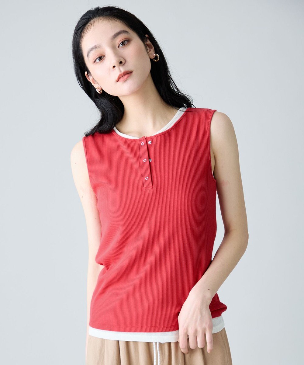 ANY 【2SET】ツインセットヘンリーネックタンクトップ 
