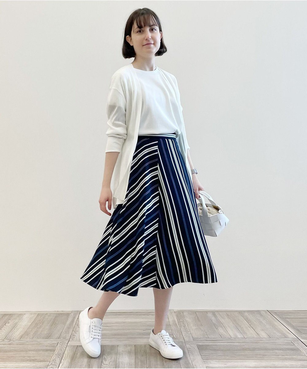 自由区 L 【WEB限定】ランダムストライプ セットアップワンピース 