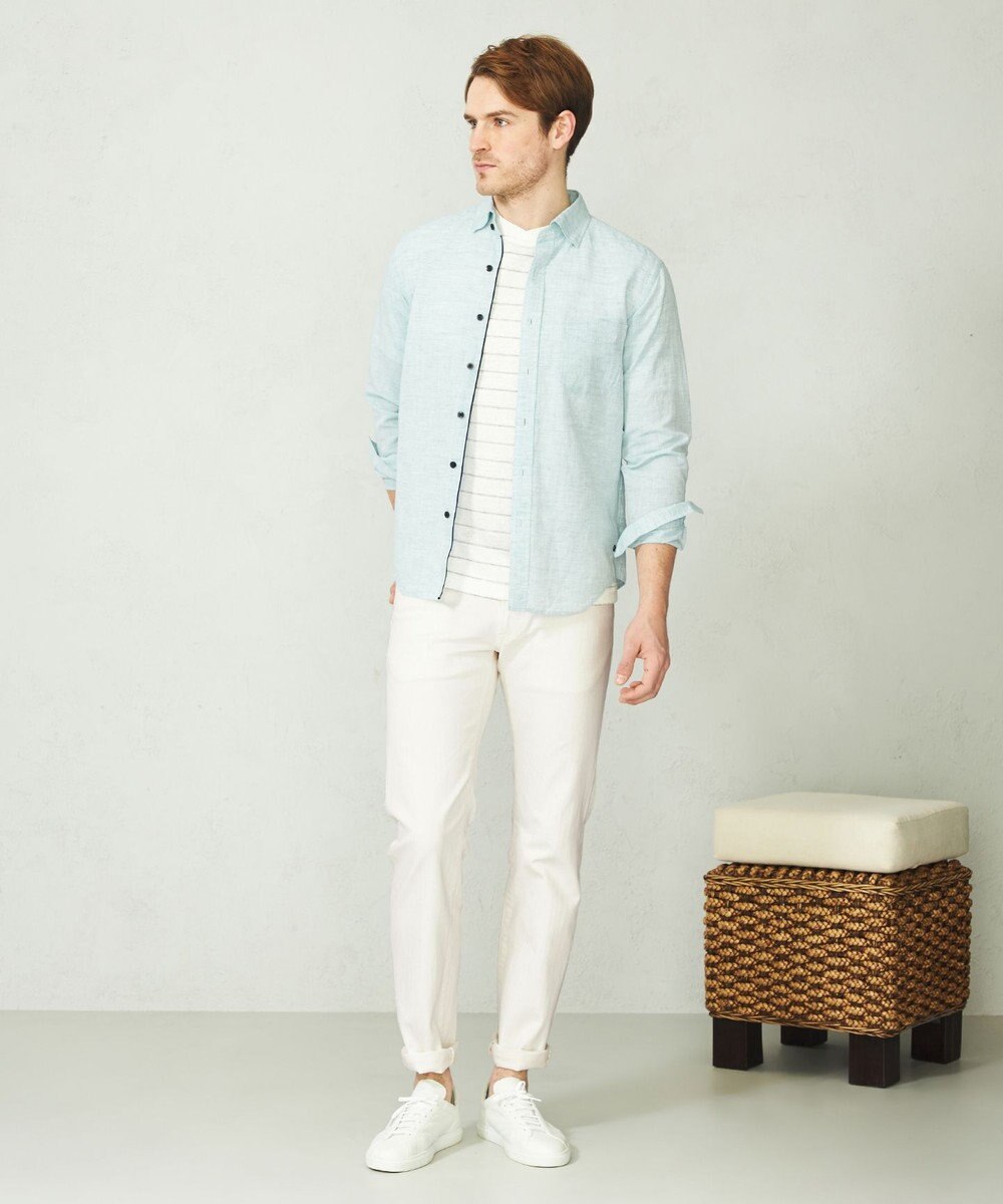 JOSEPH ABBOUD 【キングサイズ・カラー豊富/サステイナブル】リヨセルリネンサッカーシャツ 