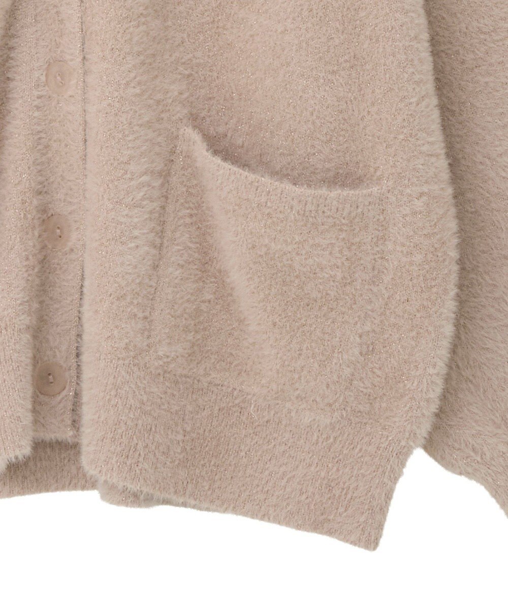 earth music&ecology ラメミニシャギーＶネックカーディガン 