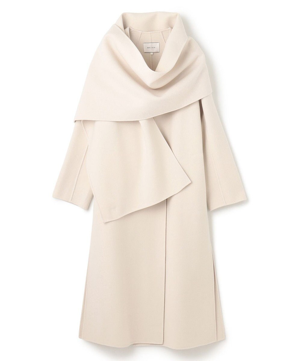 BEIGE， 【Oggi 2月号掲載】GRASSE / ストール付きリバーロングコート 