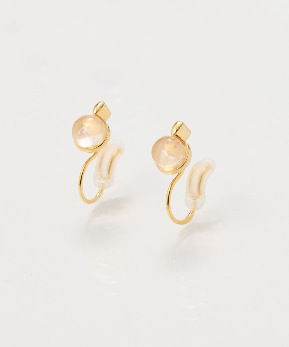 Phoebe <オンワード限定セット>【痛くないシリーズ】ミルキースタッズミニバンスクリップ×パワーストーンイヤリング 