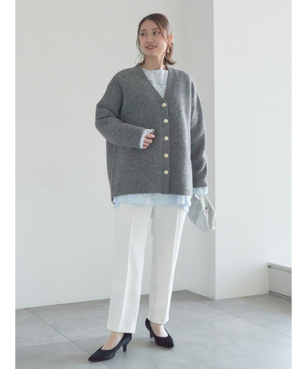 Te chichi 起毛ミドルVネックカーディガン 