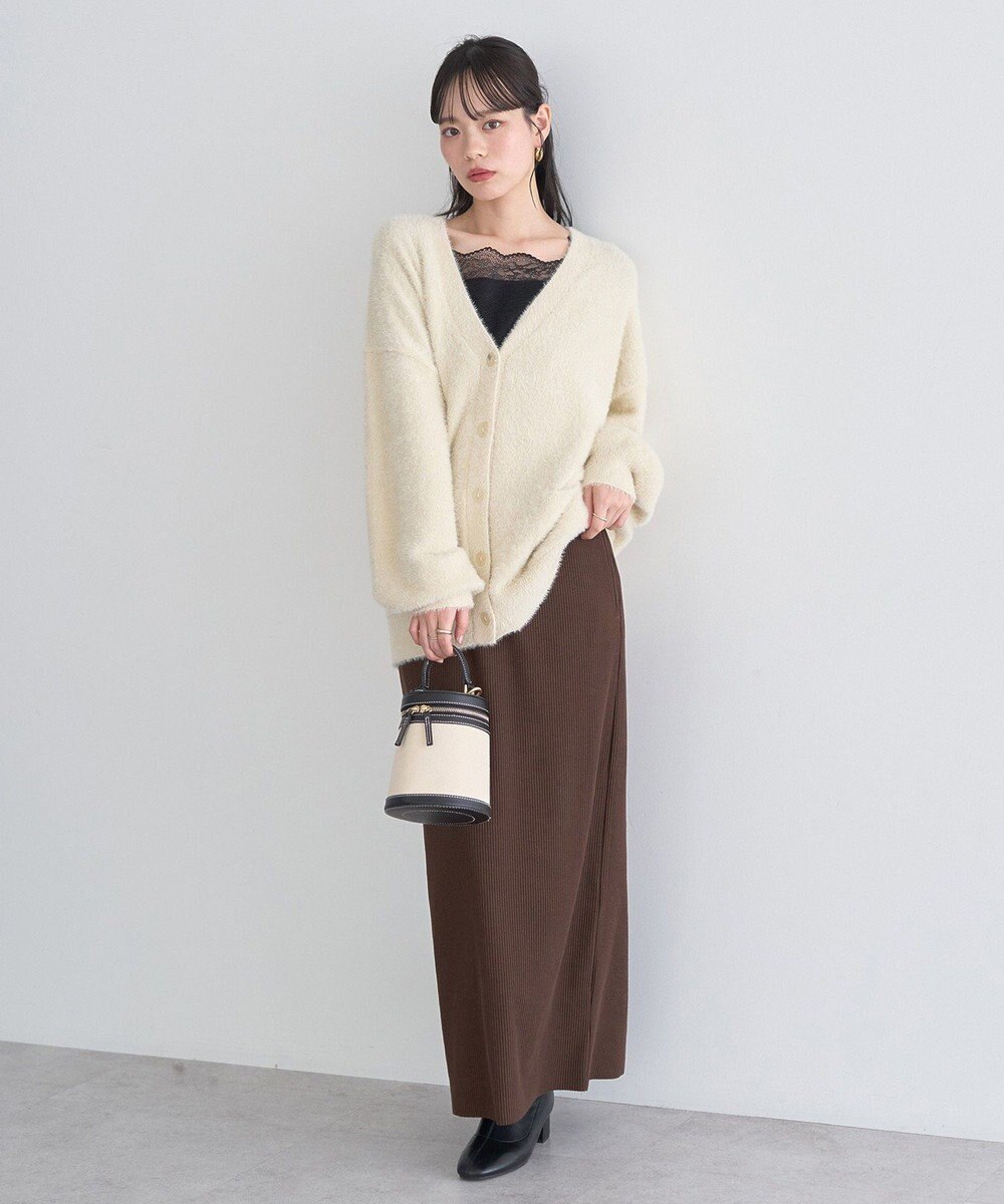 earth music&ecology ラメミニシャギーＶネックカーディガン 