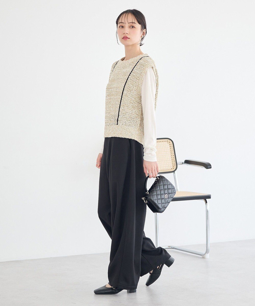 earth music&ecology 配色ラインＭＩＸニットベスト 