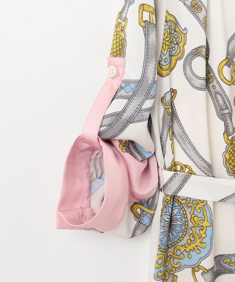 GRACE CONTINENTAL スカーフプリントシャツドレス 