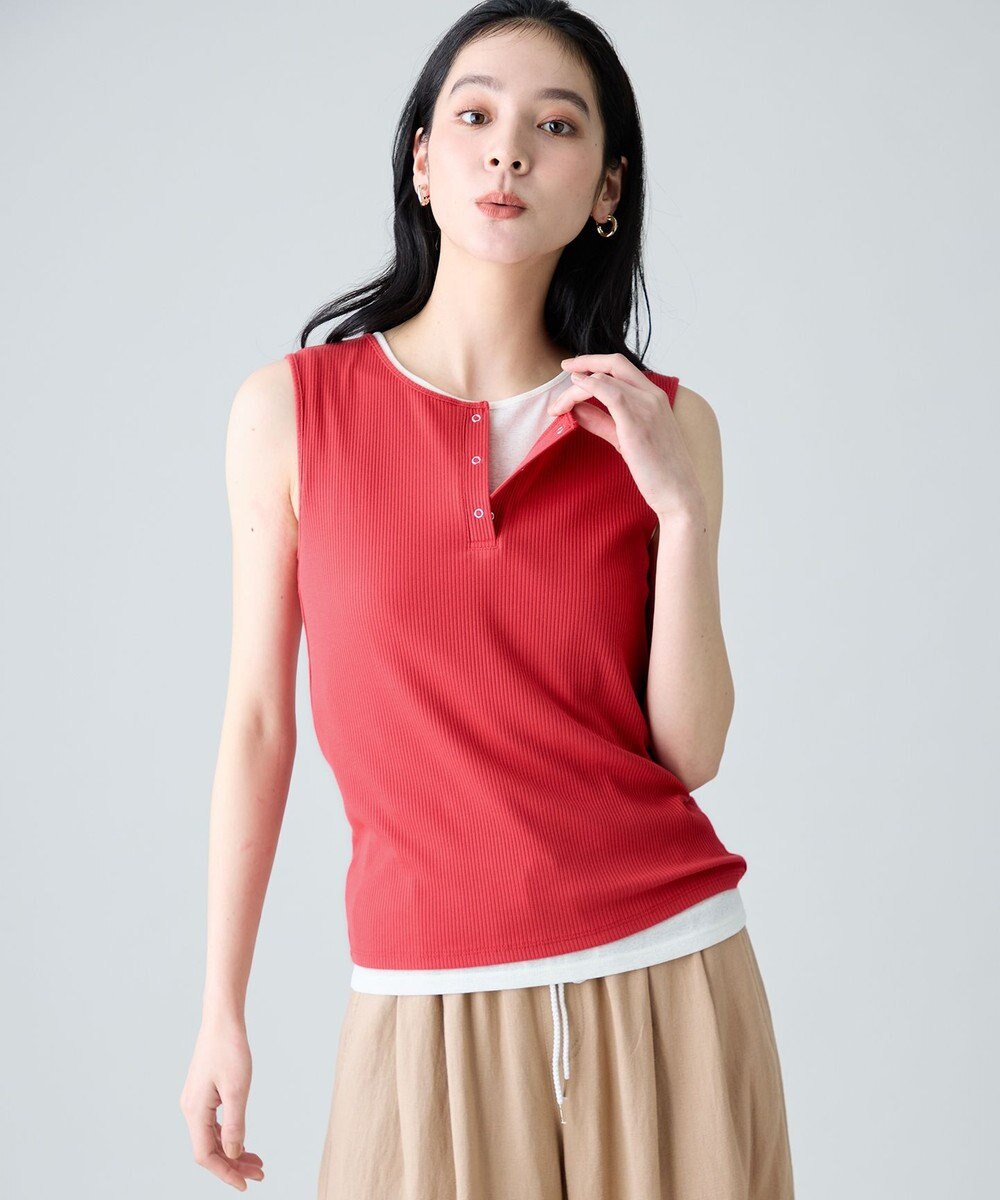ANY 【2SET】ツインセットヘンリーネックタンクトップ 
