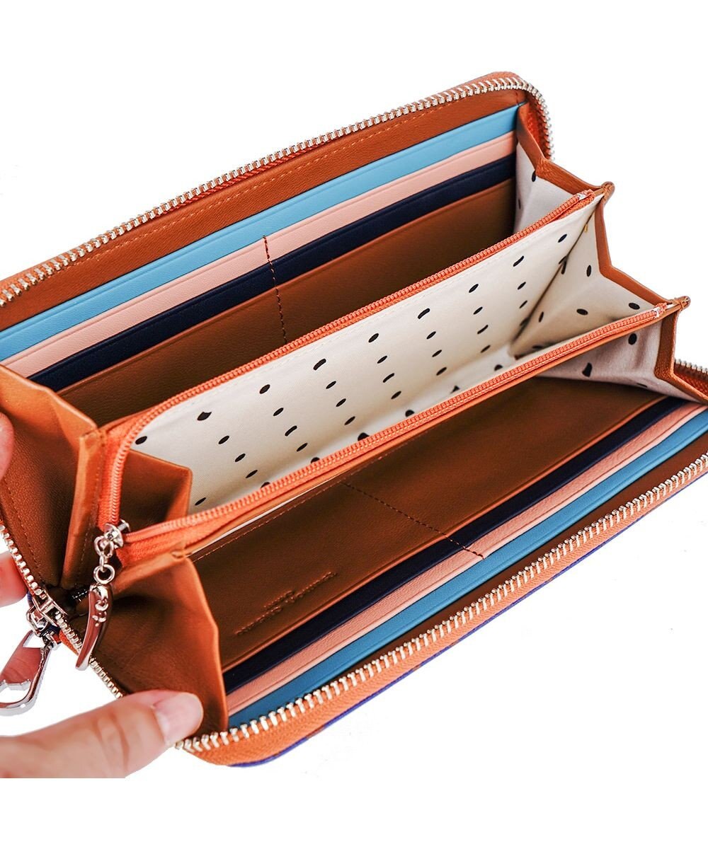 tsumori chisato CARRY コスタリカカエル ラウンドファスナー長財布 【かわいいプリント柄＆刺繍テクニック】 