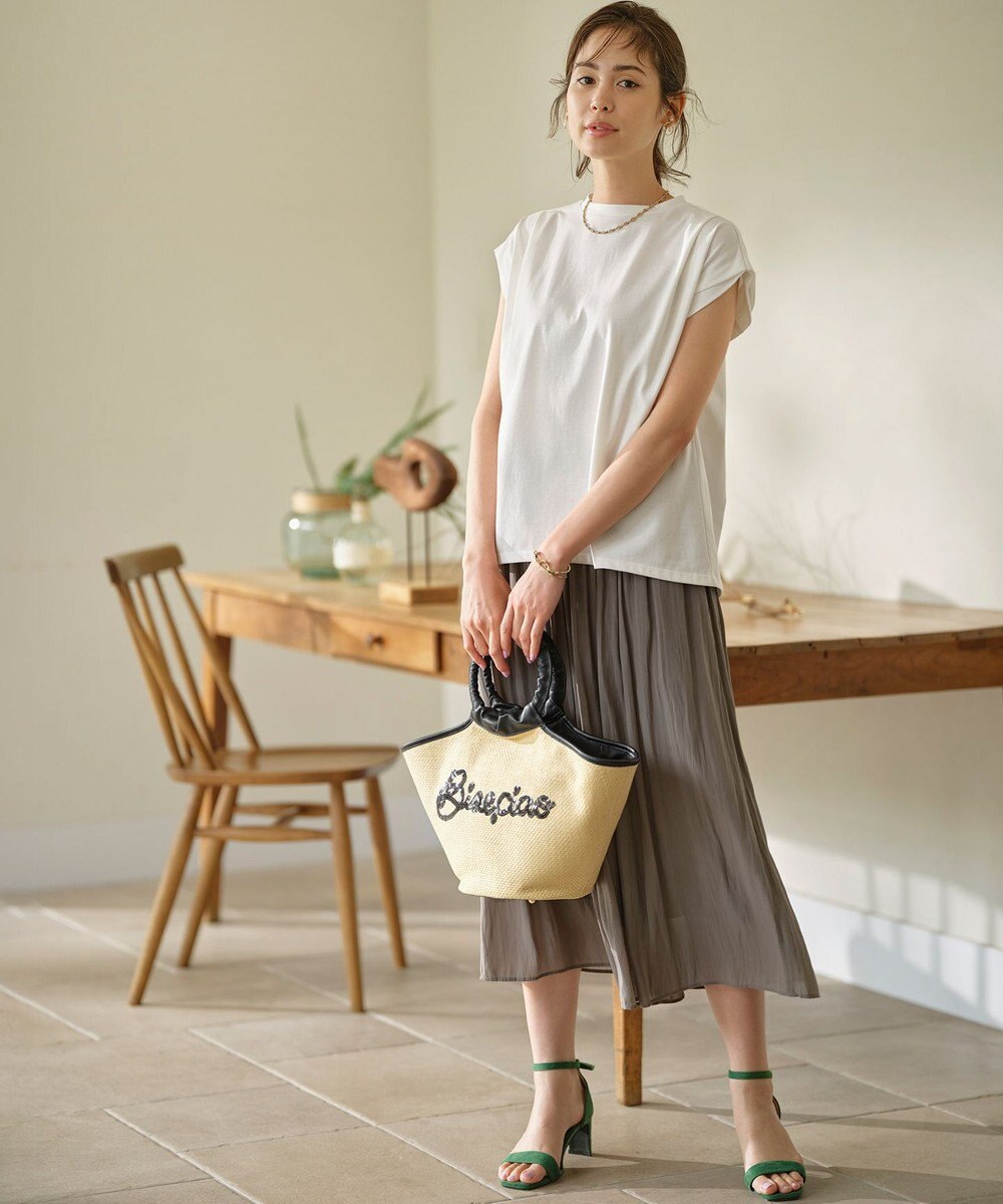 組曲 L 【WEB限定】シアープリーツライクシフォン パンツ 