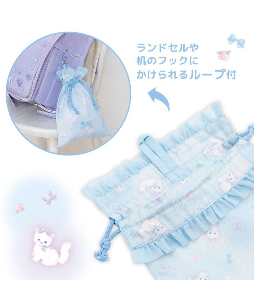 Mother garden マザーガーデン 学童布バッグ ＆ 巾着4点セット  《ふわねこ柄》 