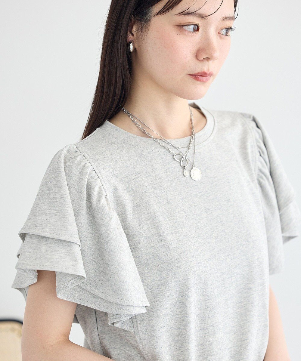 earth music&ecology フリルスリーブプルオーバー 