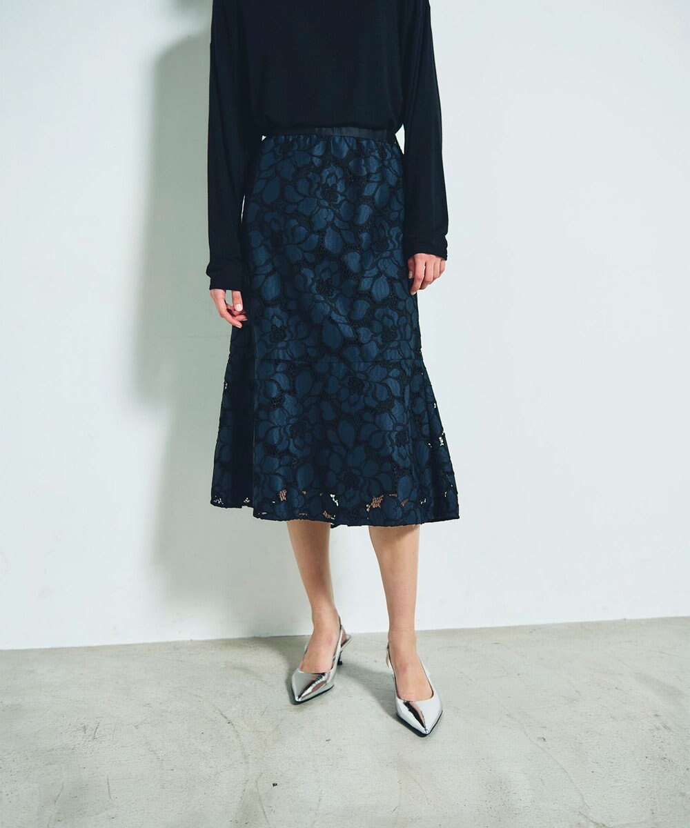 GRACE CONTINENTAL ローズレーススカート 