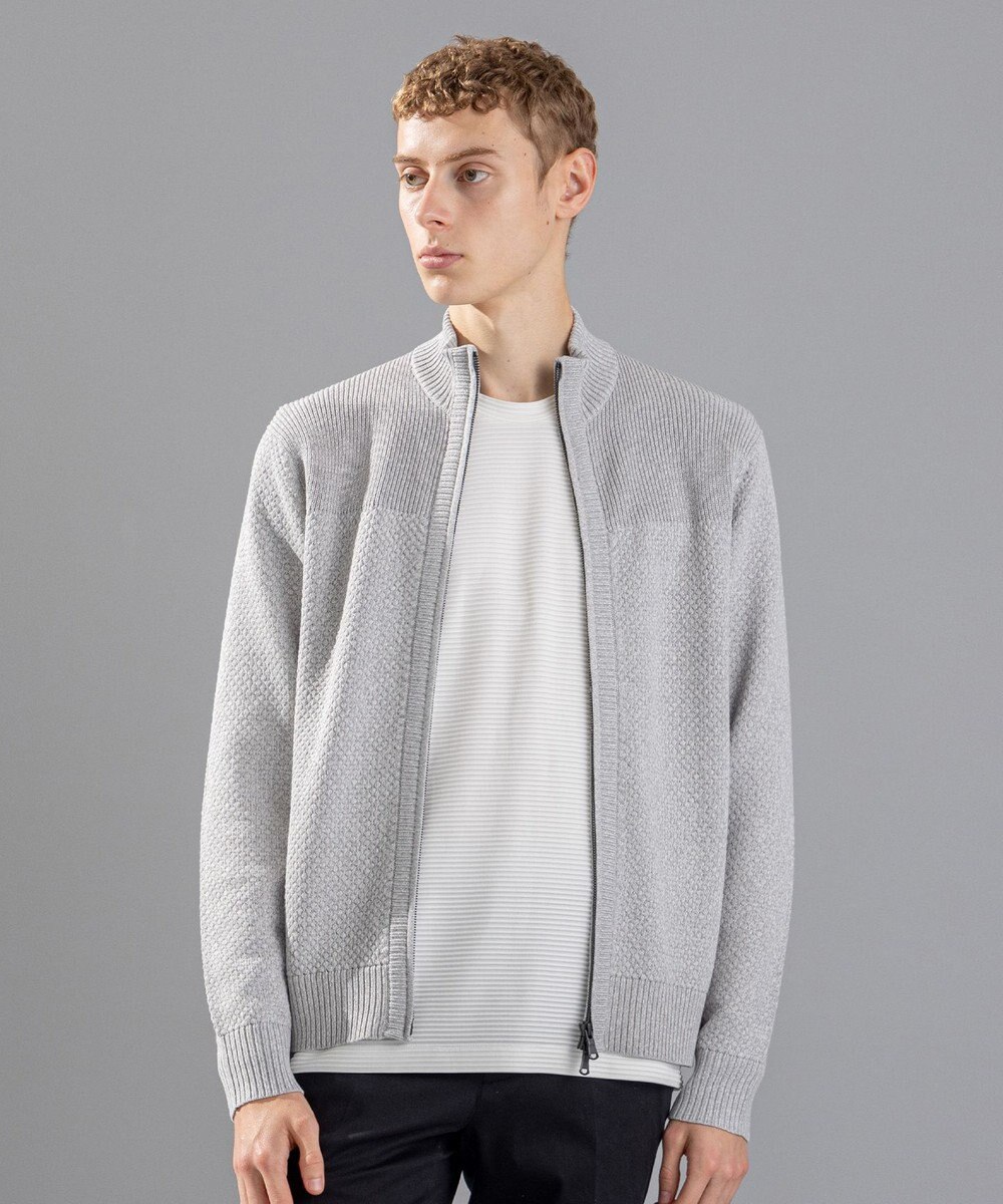 JOSEPH HOMME シルクバルキーハニカム　ジップアップニット 