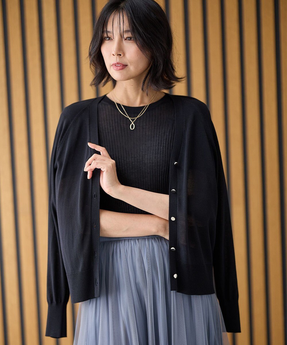 ANY 【2SET】ニットツインセット（半袖ニット＋Vネックカーデ） 