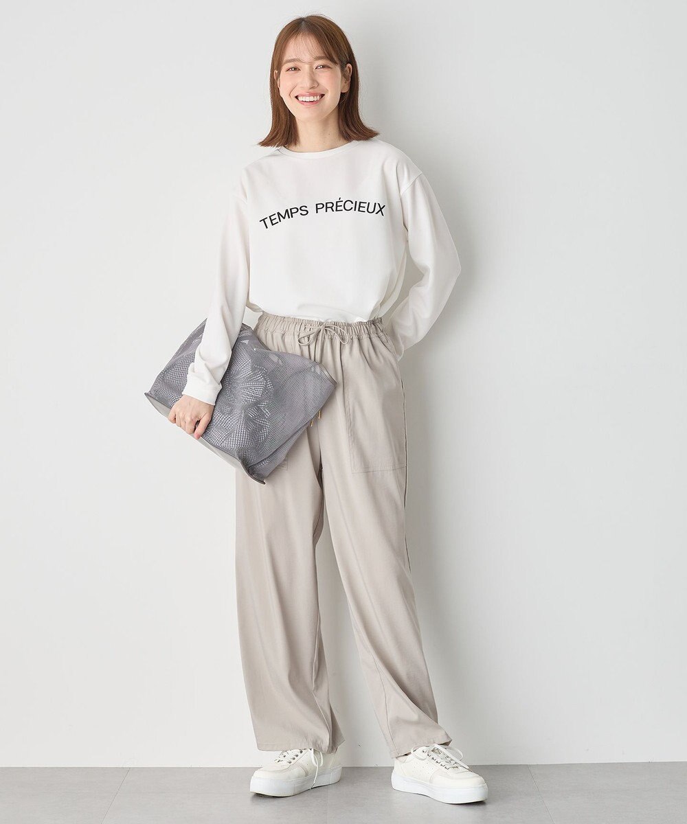 ANY ジョーゼットロゴプリントTシャツ 