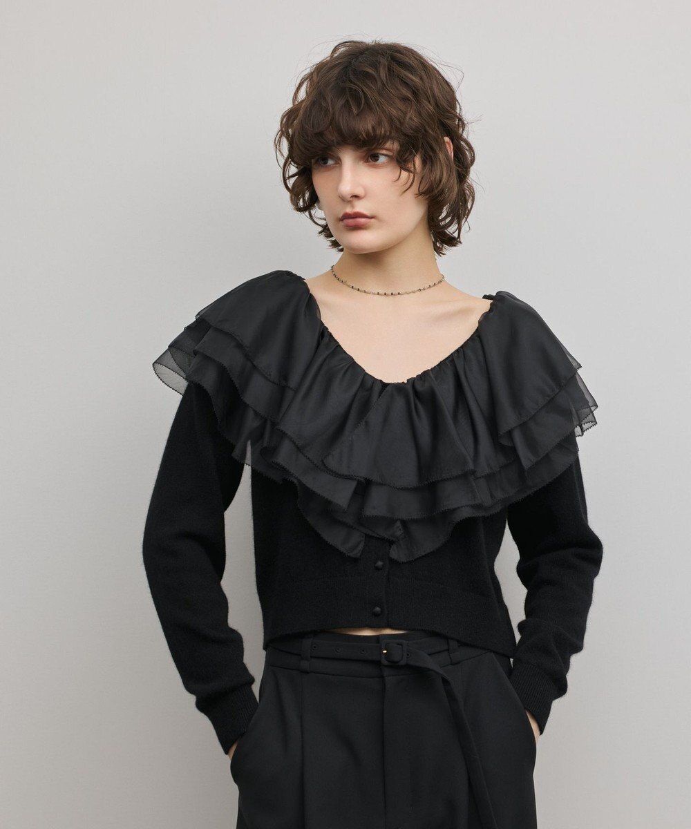 GRACE CONTINENTAL フリルニットカーディガン 