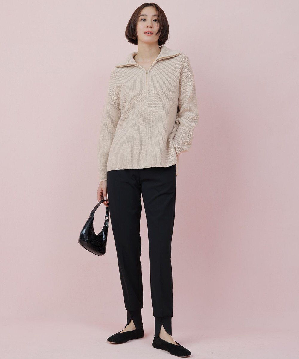 23区 L 【洗える】ウールコード ハーフジップ ニット 