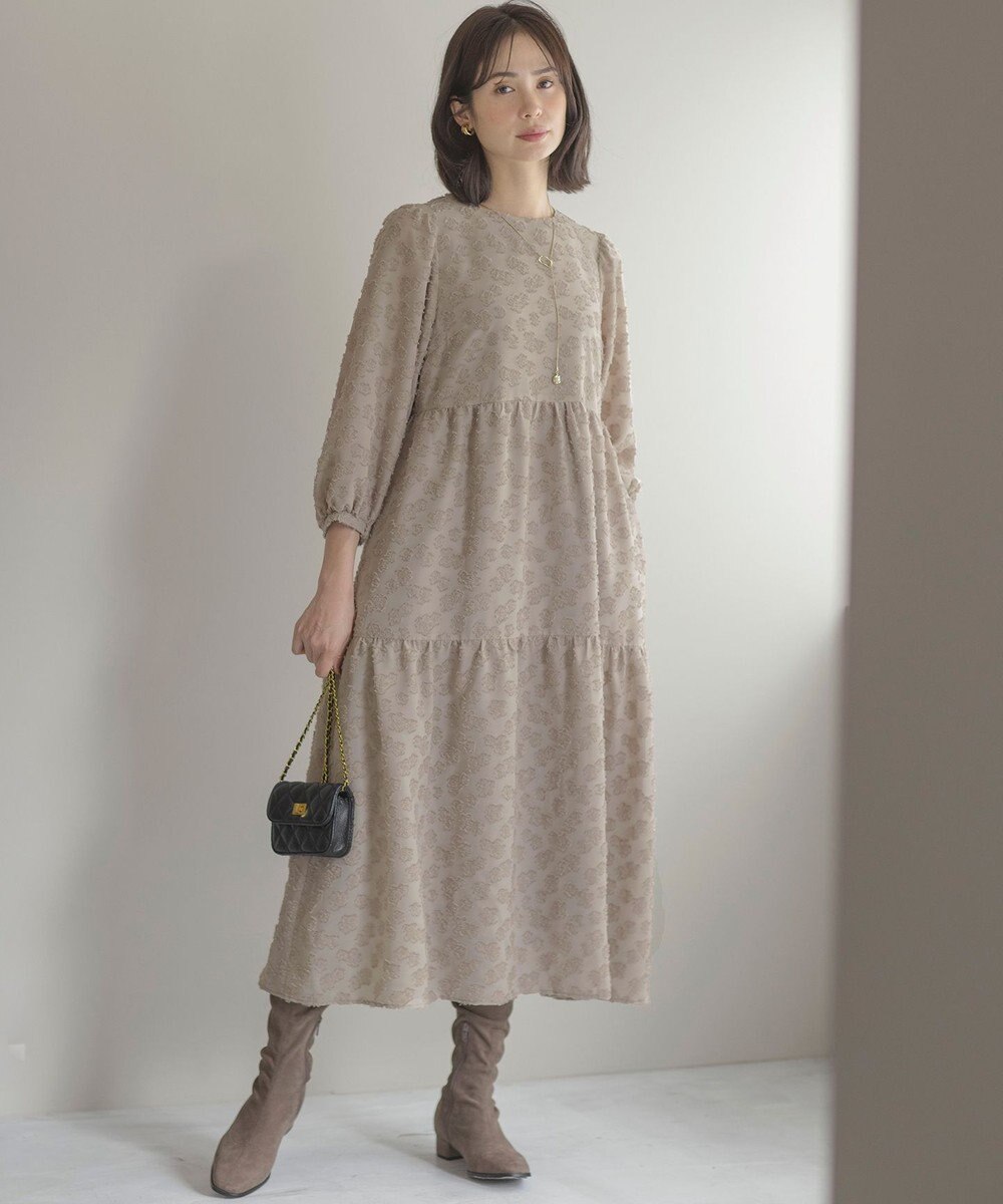 組曲 S カットジャカードティアードワンピース 