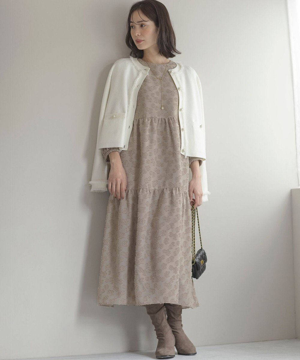組曲 S カットジャカードティアードワンピース 