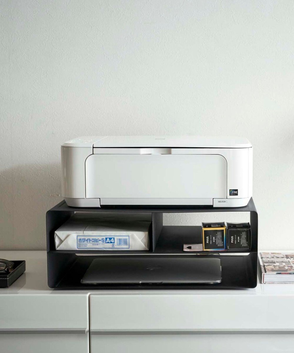 tower ツーウェイプリンター収納ラック タワー ブラック 