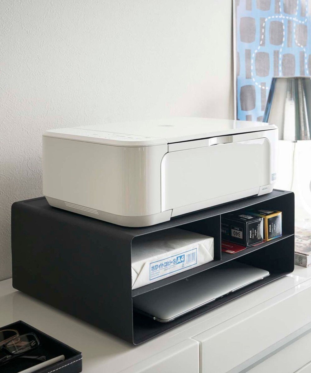 tower ツーウェイプリンター収納ラック タワー ブラック 