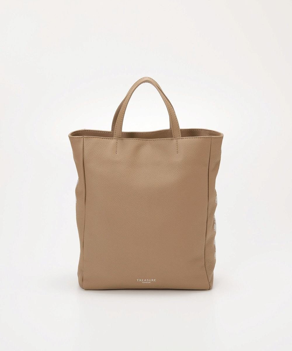 TOPKAPI 【TREASURE TOPKAPI】シュリンクレザー レース 刺しゅう ショルダー付 トートバッグ 