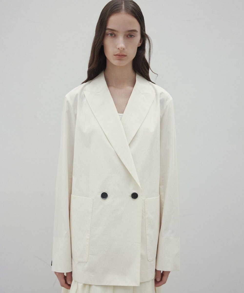 BEIGE， 【洗える・FUDGE 6月号掲載】MALLOW / コットンテーラードオーバージャケット 