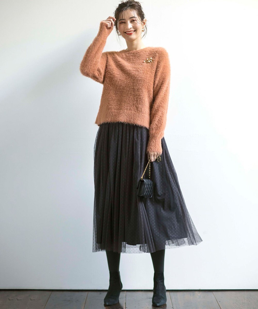 組曲 S 【前後着用可】2WAYナイロンファー ニット 