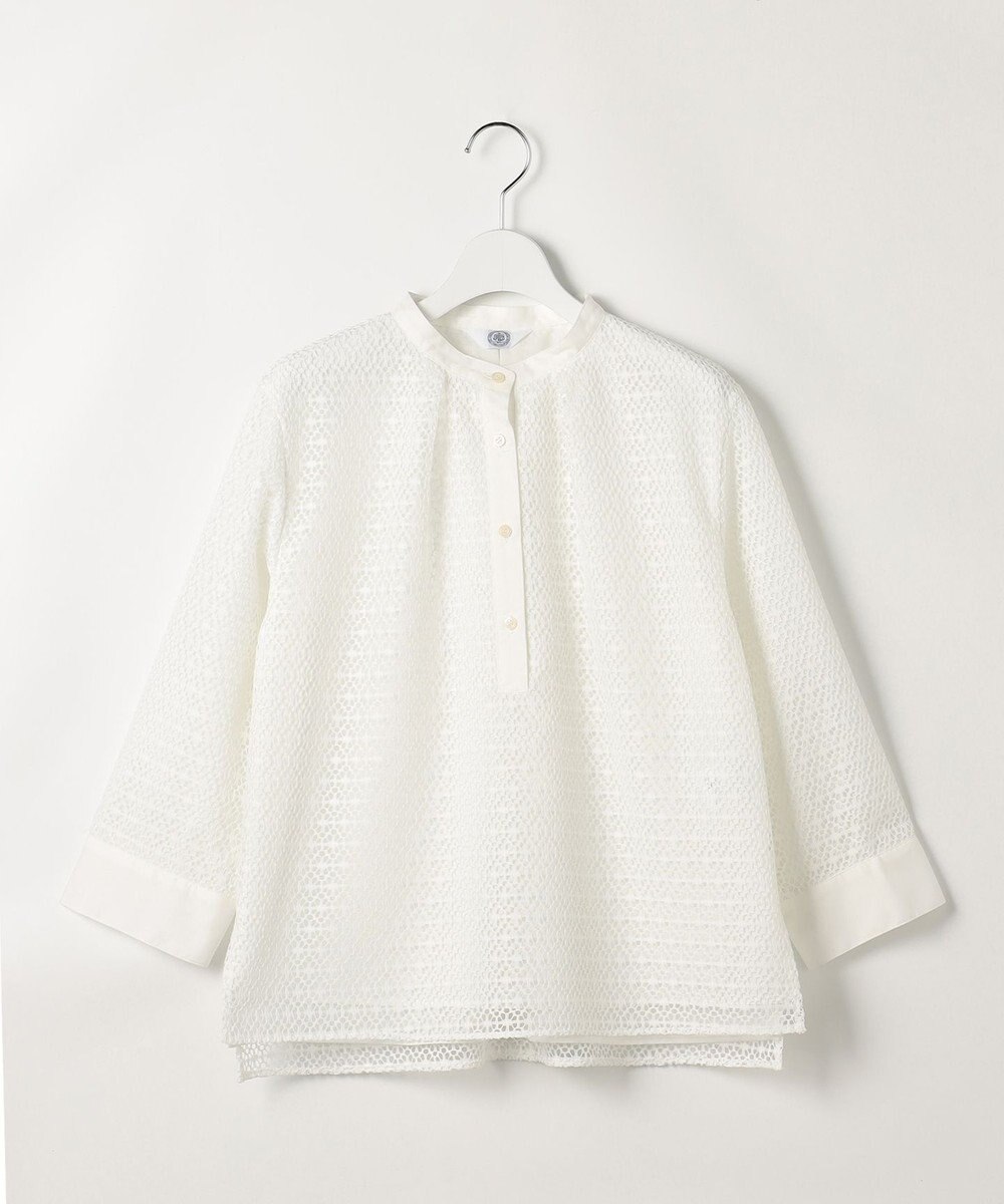 J.PRESS LADIES レースジャージー バンドカラー カットソー 