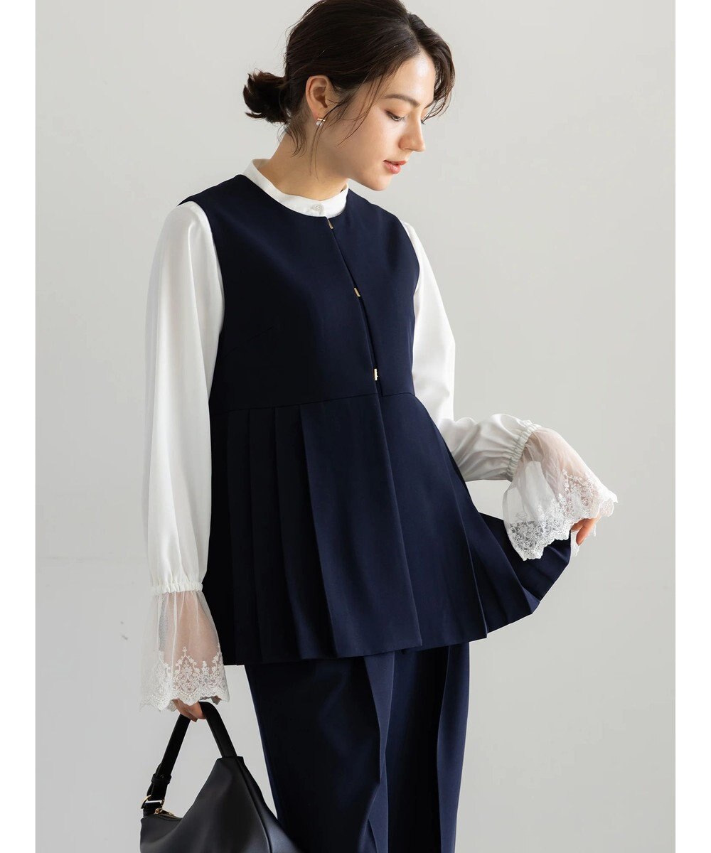 Te chichi 【セレモニーアイテム】サイドプリーツペプラムジレ（セットアップ可） 