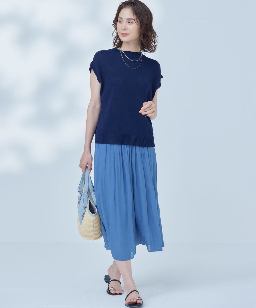 組曲 L 【WEB限定】シアープリーツライクシフォン パンツ 