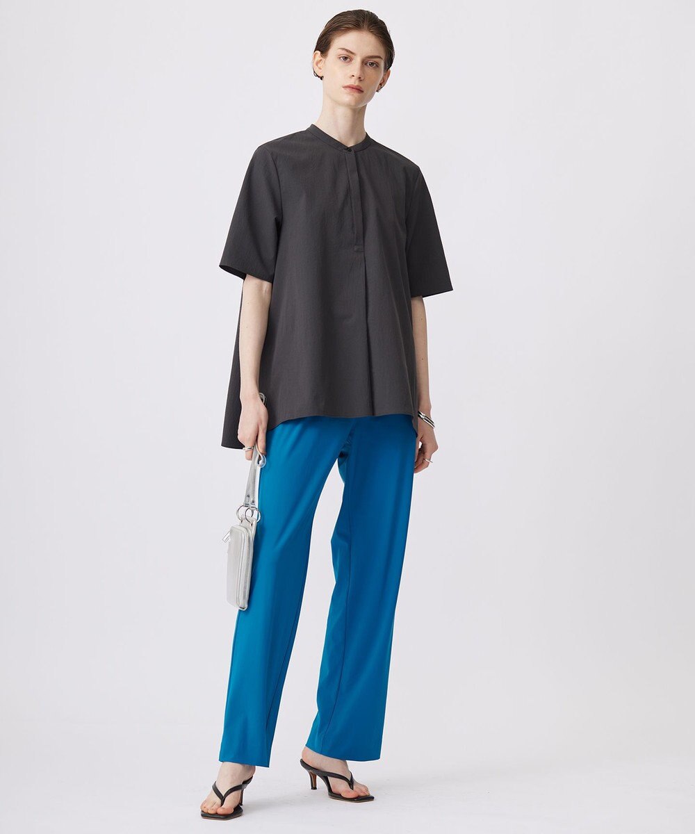 ICB 【接触冷感・UVカット・洗える】ヴィンテージスパンブロード バンドカラーブラウス 