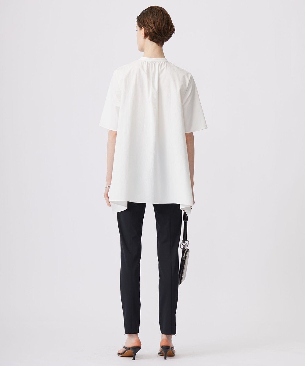 ICB 【接触冷感・UVカット・洗える】ヴィンテージスパンブロード バンドカラーブラウス 