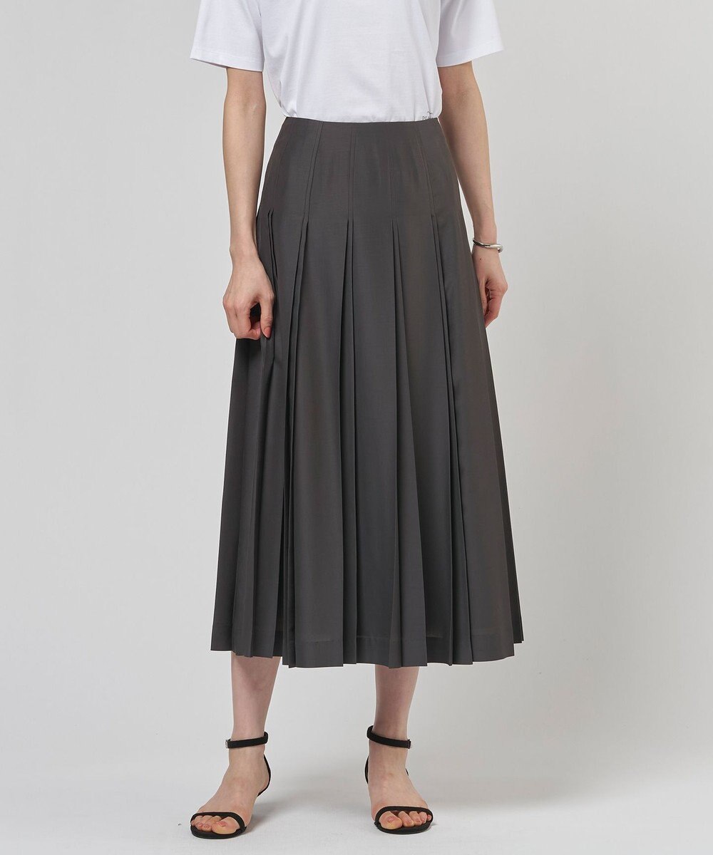 J.PRESS LADIES L エアリースパンボイル プリーツ スカート 