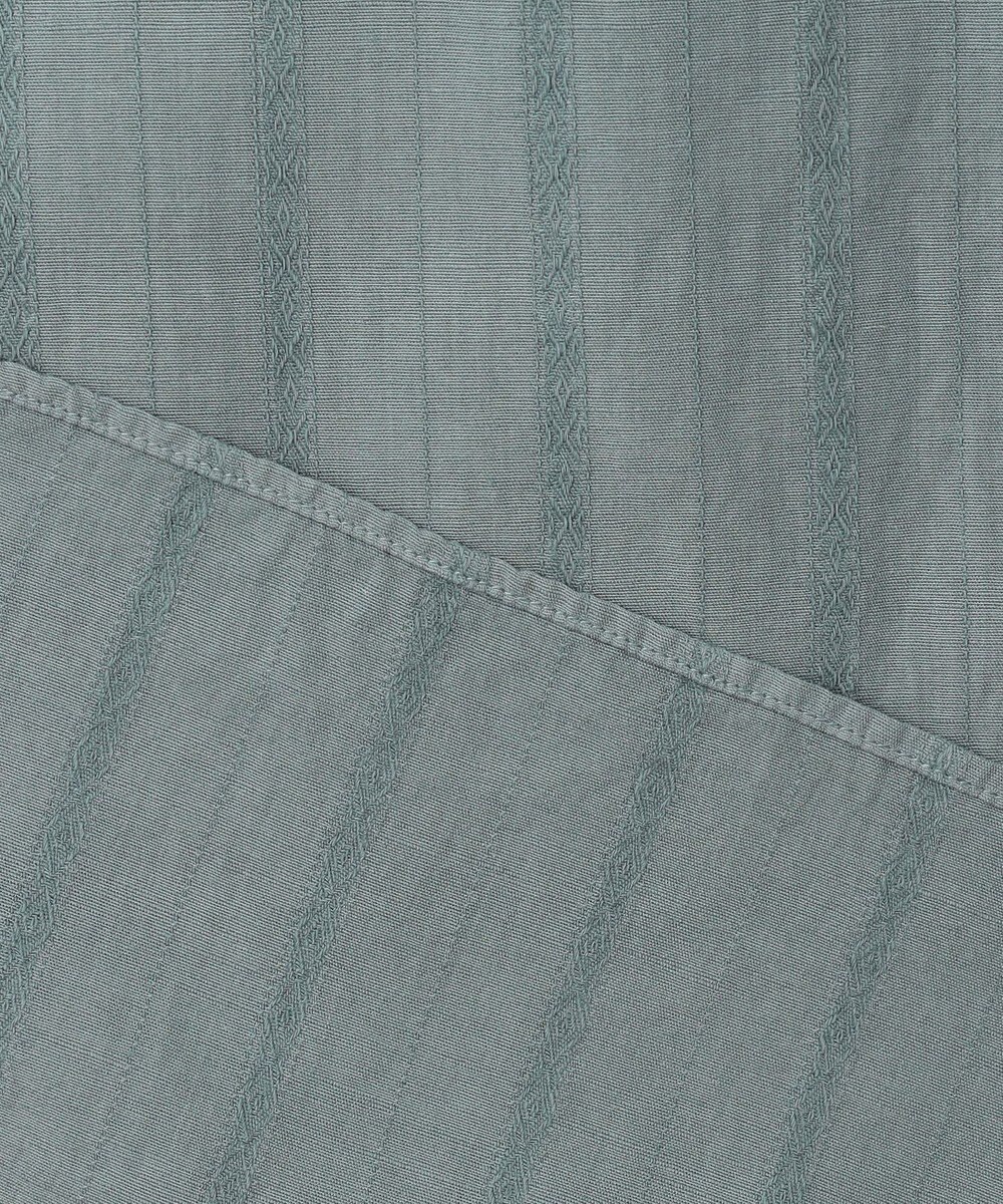 J.PRESS MEN 【HYBRID LINEN】ドビーストライプ バンドカラーラガーシャツ 