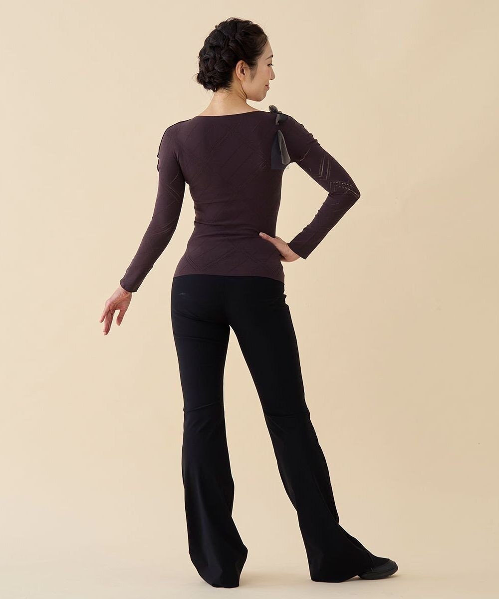 Chacott 【ノーソーイングニット】チュールリボンニットトップ 