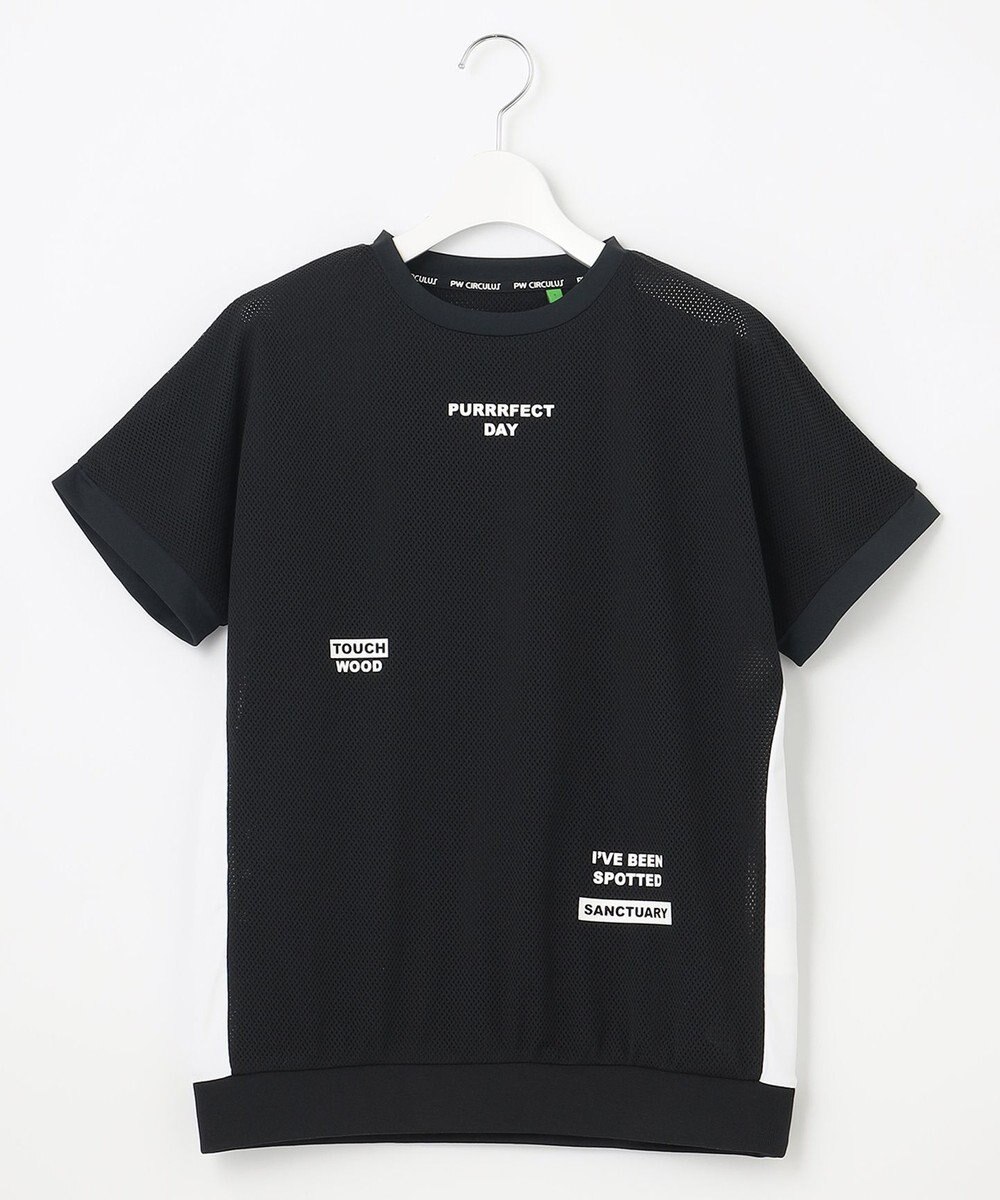 PW CIRCULUS 【WOMEN】【2SET/吸汗速乾/消臭/ストレッチ】ドルマンスリーブメッシュ シャツ + モックネックインナー 