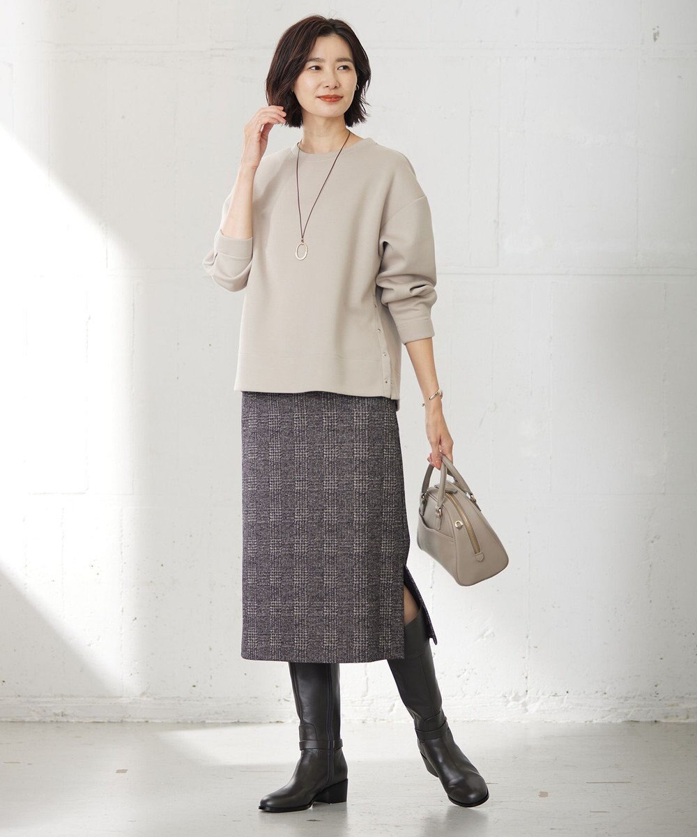 J.PRESS LADIES 【WEB限定】ダンボールニットジャージー カットソー 