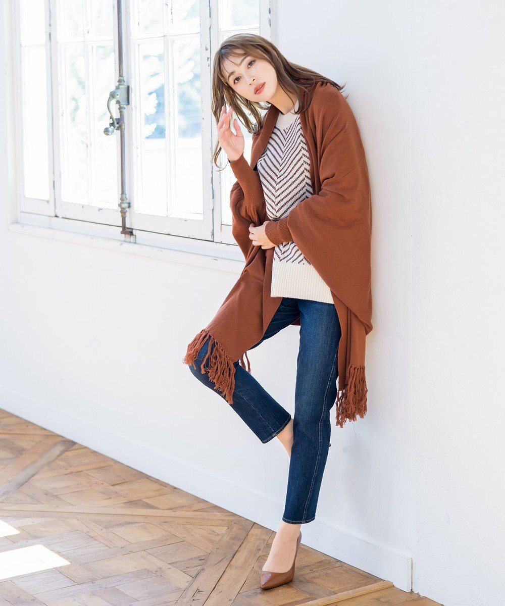 Tiaclasse 【洗える】ストール風カーディガン 