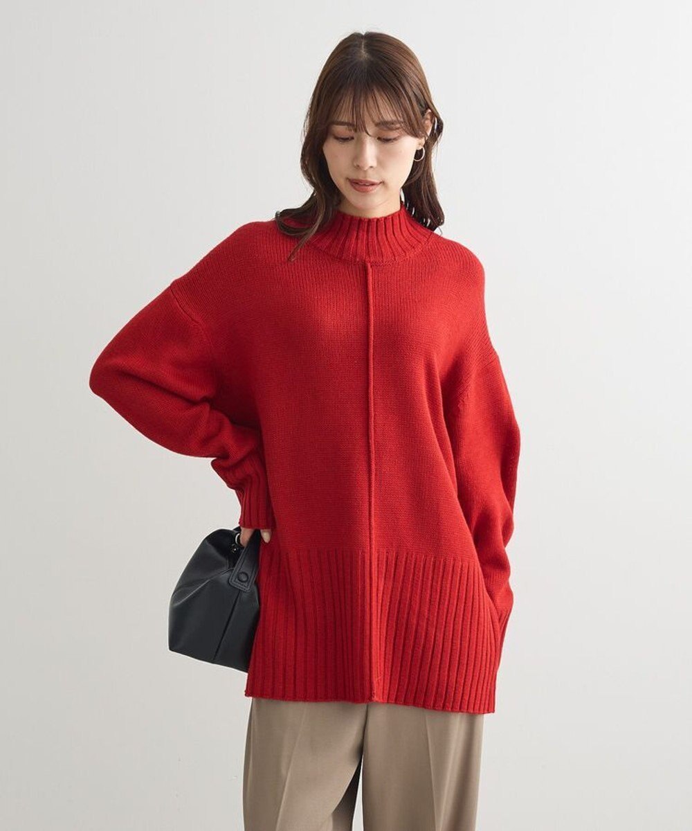 Green Parks 洗えるモックネックニットプルオーバー 