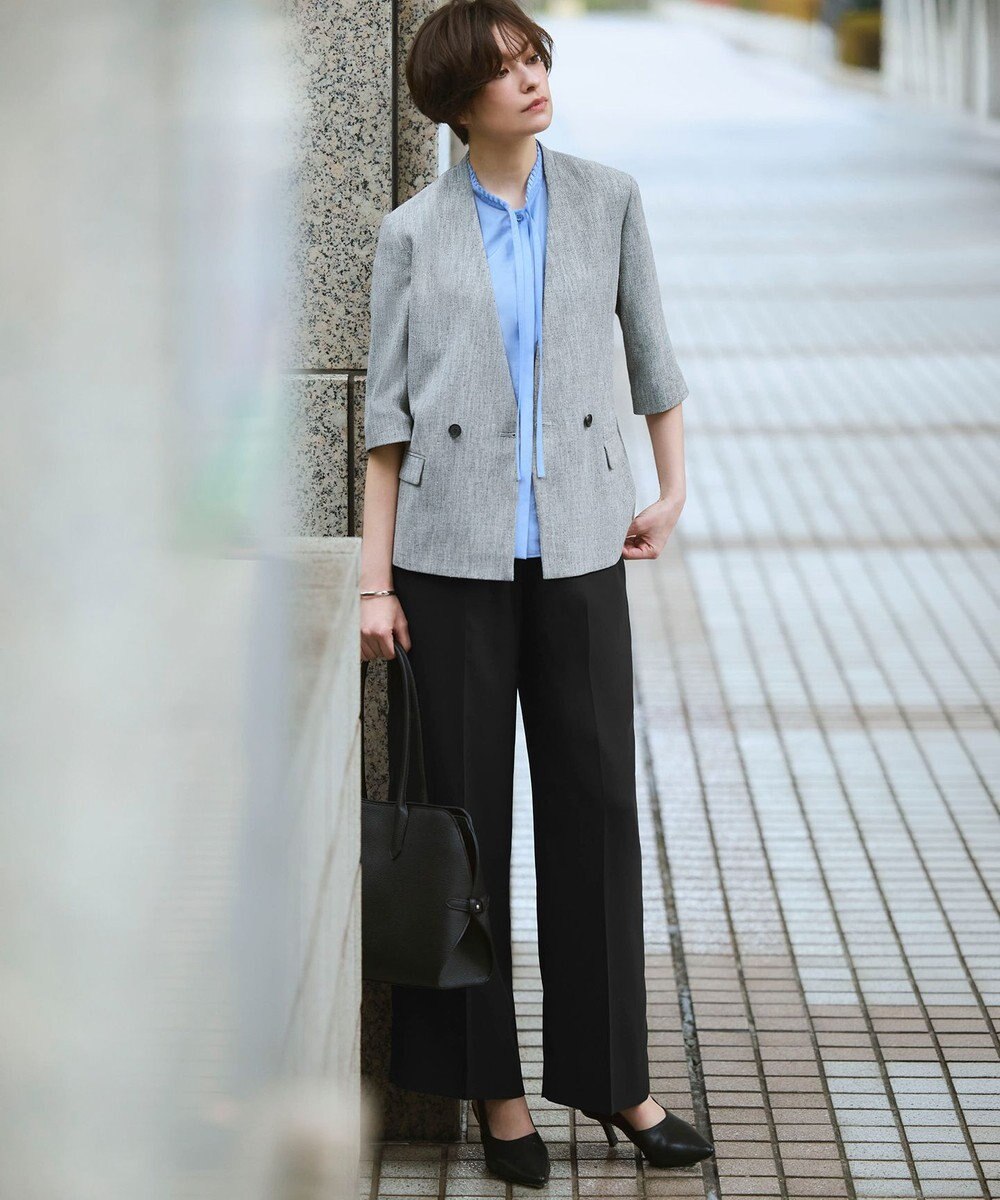 ICB セシェシルキーローン フレンチスリーブボウタイブラウス 