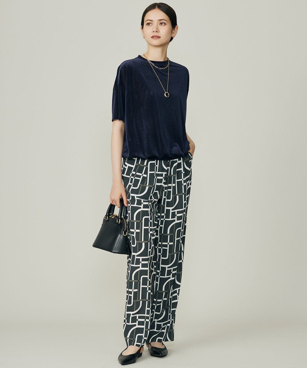 自由区 L 【17号サイズまで展開・カタログ掲載】ジオメトリックレトロプリント パンツ 