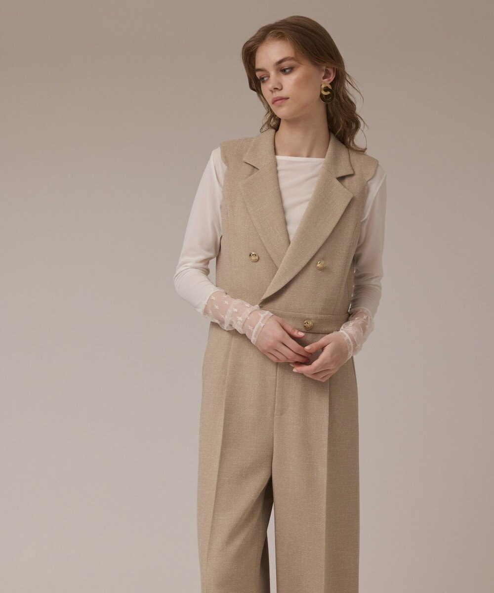 GRACE CONTINENTAL ツイードテーラーサロペット 