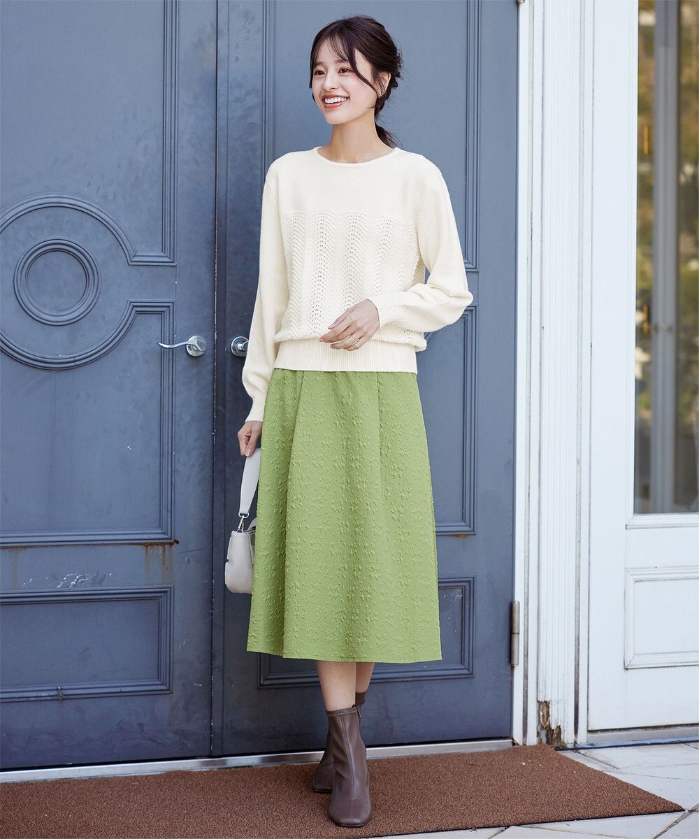 Tiaclasse 【洗える】ウェーブ編みニットプルオーバー 