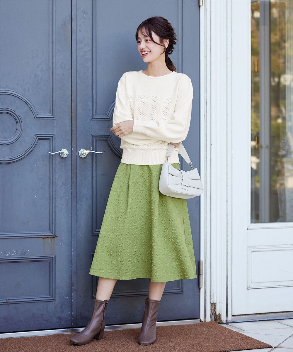 Tiaclasse 【洗える】ウェーブ編みニットプルオーバー 