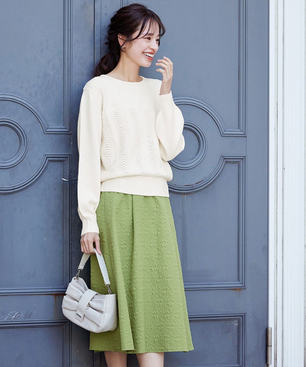 Tiaclasse 【洗える】ウェーブ編みニットプルオーバー 