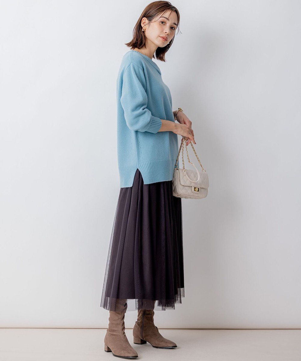 組曲 【WEB限定】ウールカシミヤミックスVネック ニット 