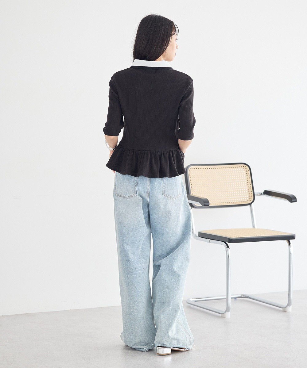 earth music&ecology ダブル衿ペプラムプルオーバー 